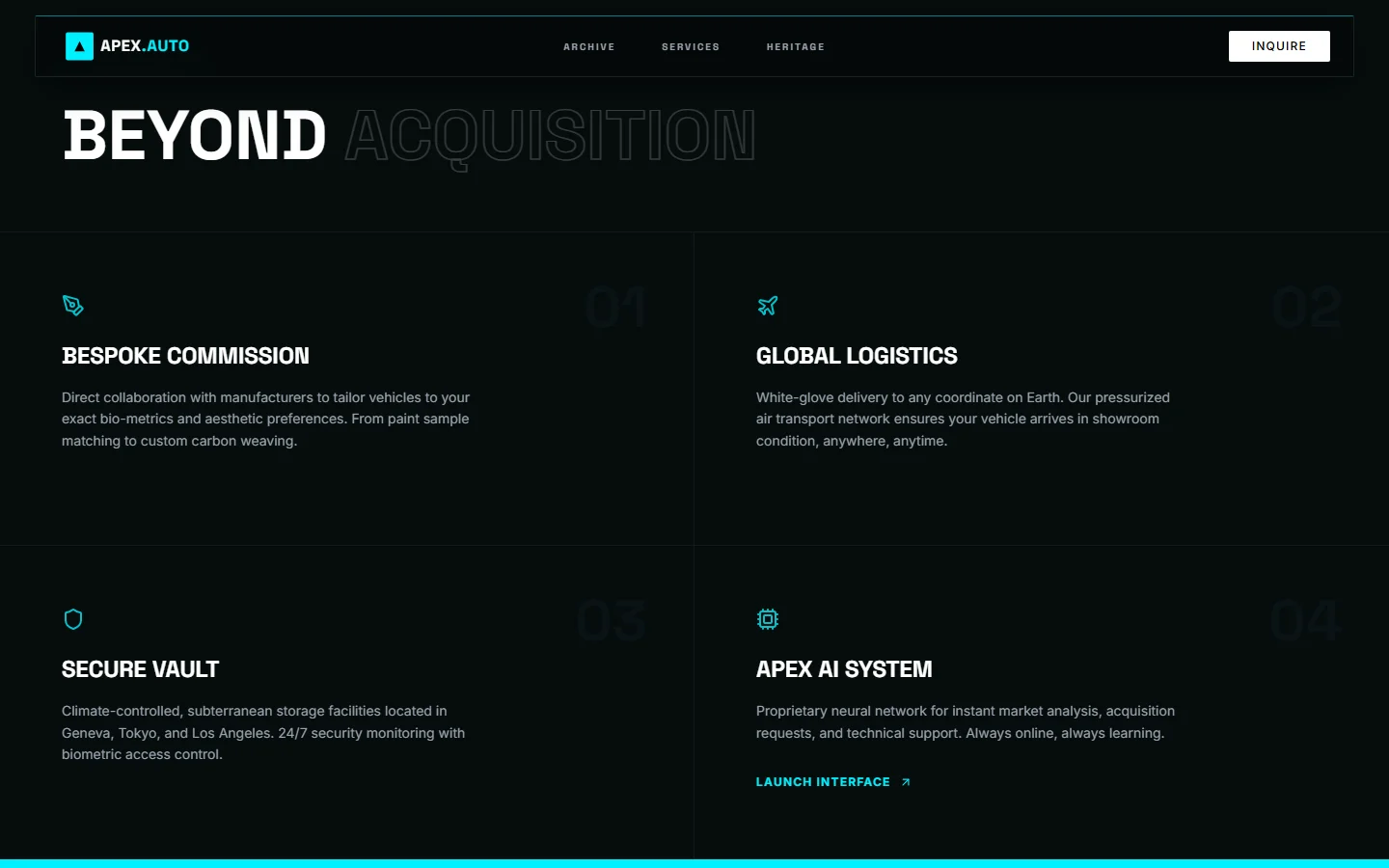 Services section — Beyond Acquisition
