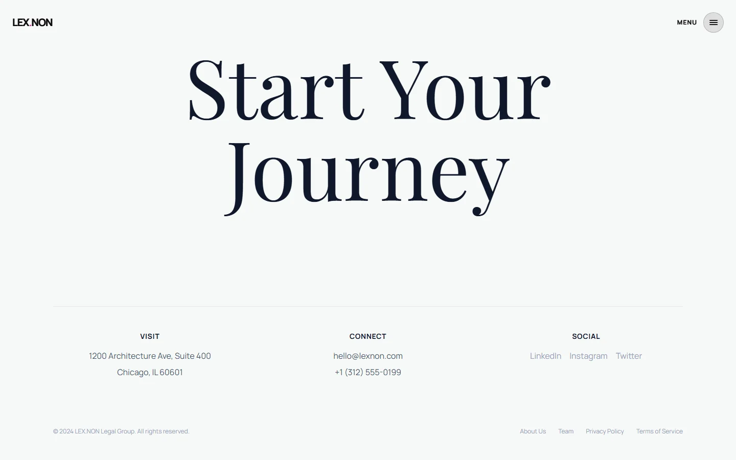 START YOUR JOURNEY — Typography as CTA