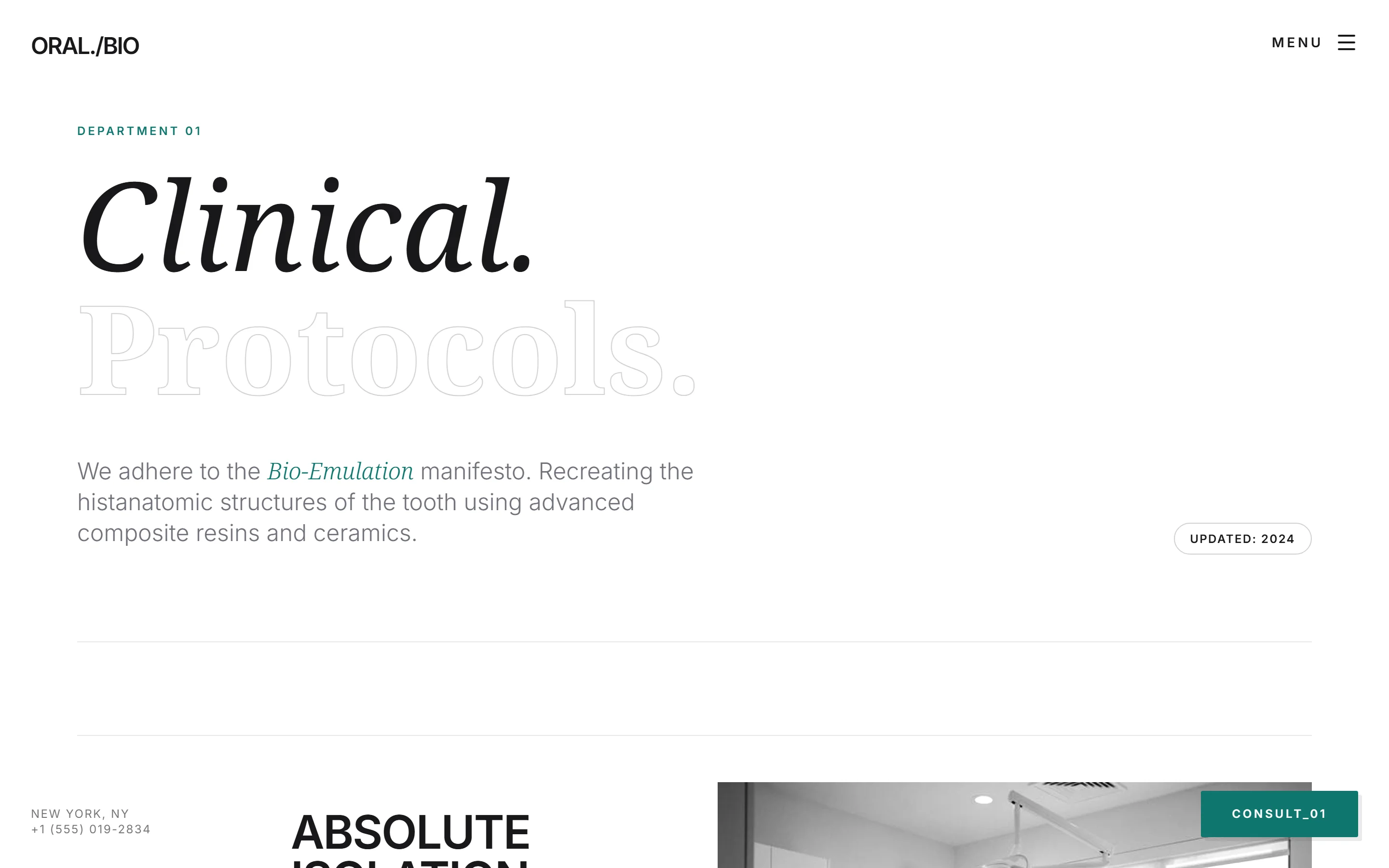 Dept. 01 — Clinical Protocols section